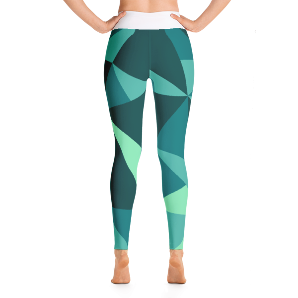 Teal/Green Polygon Yoga Pants
