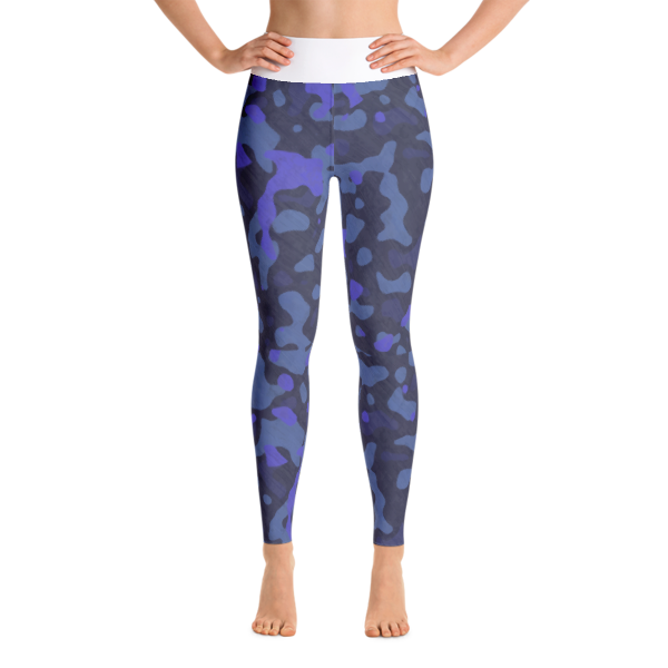 blue camo yoga pants